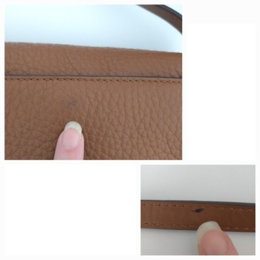 Michael Kors‎ Tan Brown Pebbled Leather Cinder Cooper Flap Crossbody Handbag - Picture 8 of 10